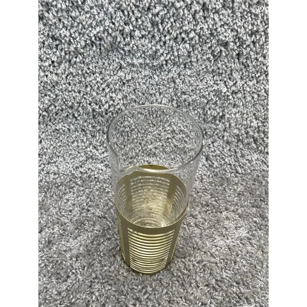 Pier 1 Gold Sleeve Carafe Pitcher 2 Pack Modern Bar Bundle Set Home Decor